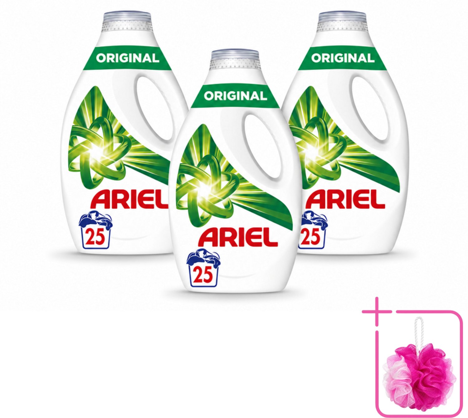 3 x Ariel – Original – Vloeibaar Wasmiddel – 1,13 L - Bulkverpakking - Wasmiddel - Douchemop - Vloeibaar wasmiddel