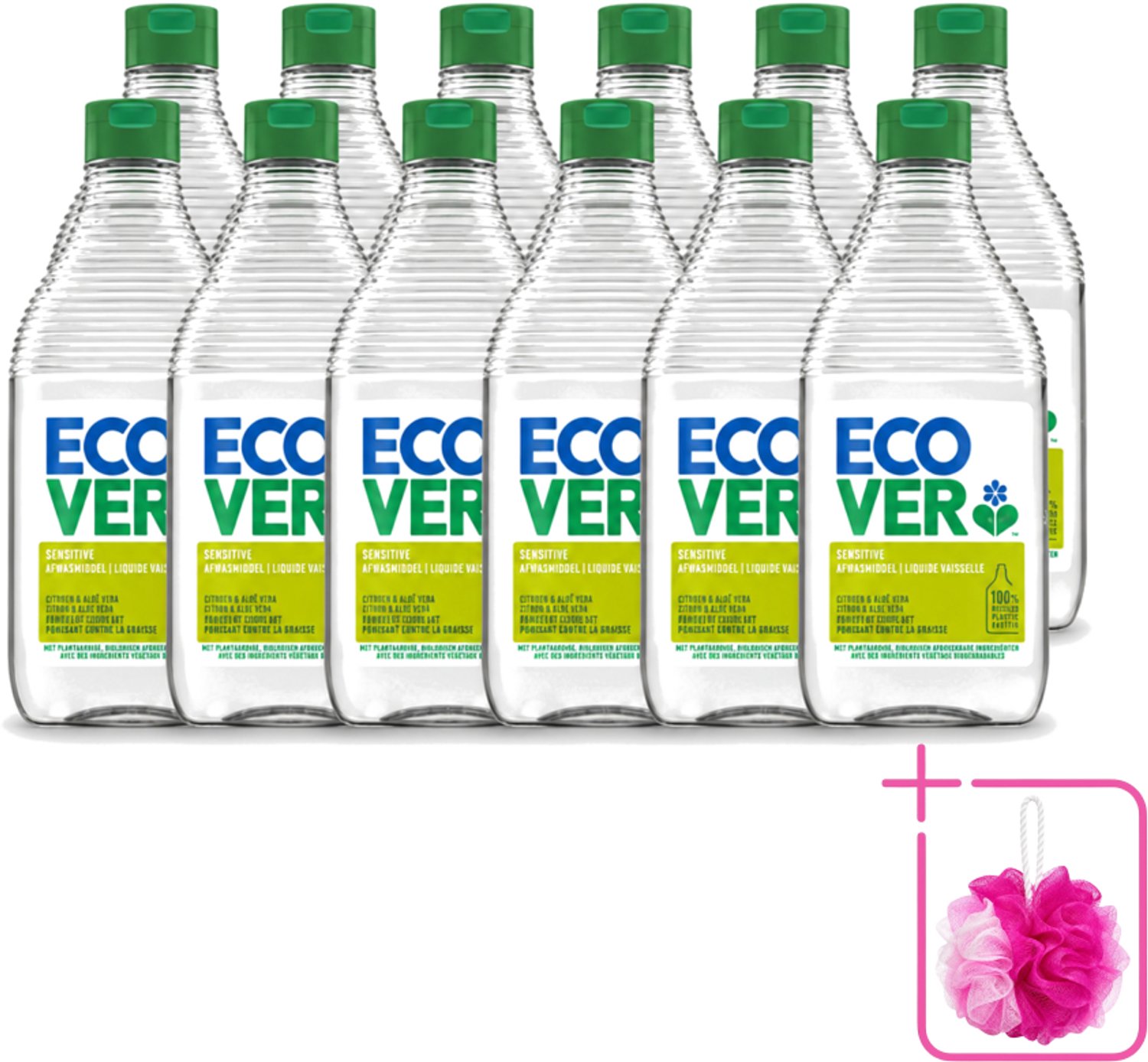 12 x Ecover - Afwasmiddel - Citroen & Aloë Vera - 450 ml - Bulkverpakking - Afwasmiddel citroen aloë vera - Milieuvriendelijk afwassen