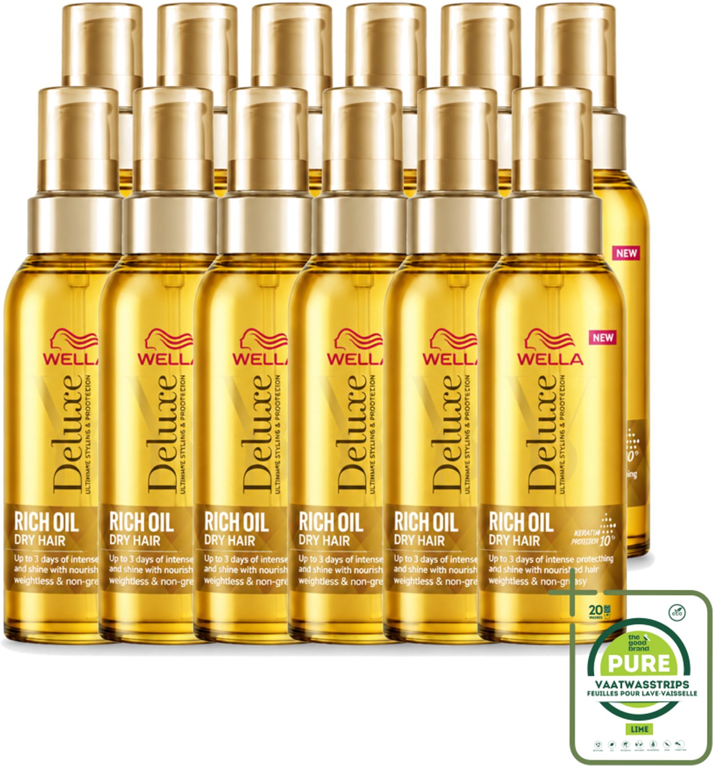 12 x Wella – Deluxe Oil Rich – Haarolie – 100 ml - Grootverpakking - Haarolie - Glans - Voeding - Droog Haar - Beschadigd Haar