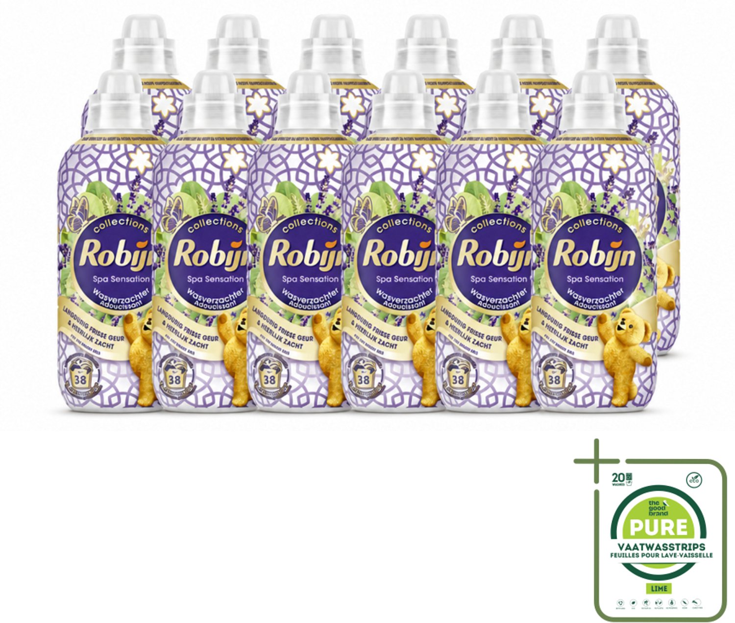 12 x Robijn – Wasverzachter – Intense Spa Sensation – 765 ml - Grootverpakking - Vaatwasstrips - Wasverzachter - Eucalyptus - Lavendel - Wasgeur - Kleding Verzorgen
