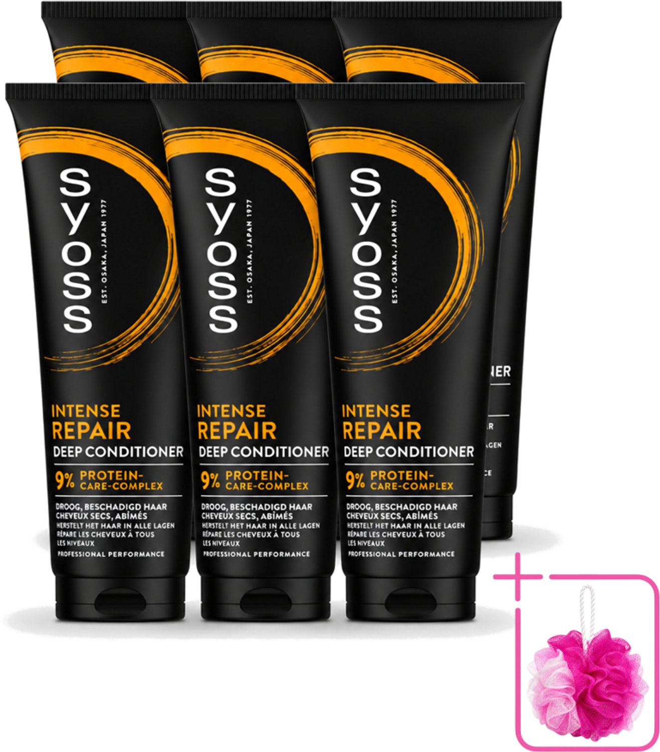 6 x Syoss - Intense Repair - Deep Conditioner - Herstelt & Versterkt - 250 ml - Bulkverpakking - Herstel haar - Douchemop - Droog haar