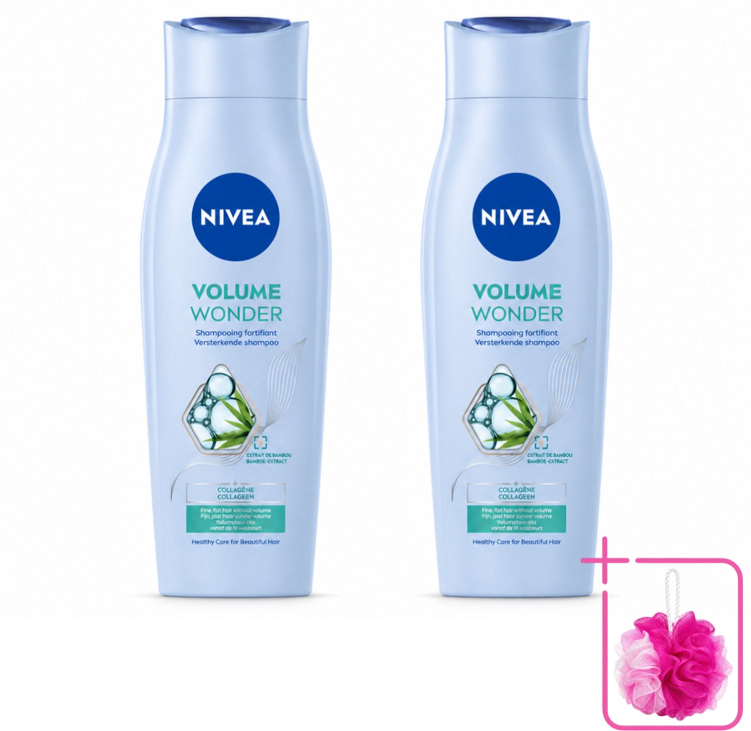 2 x NIVEA - Shampoo - Volumeverzorging - Versterkend - Gezonde Zorg - 250 ml - Bulkverpakking - Haarvolume - Douchemop - Haarkracht