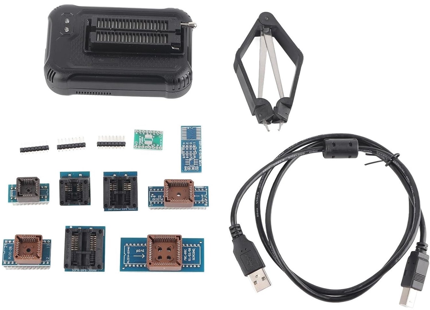 Universele USB Programmeur Kit met 10 Adapters voor PIC, EEPROM, FLASH, 8051, AVR, MCU en GAL - Geschikt voor Programmeerbare Logica Circuits en Microcontrollers