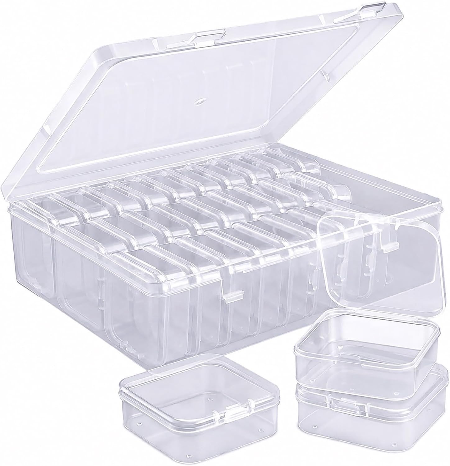 Organizer voor Kralen met 30 Kleine Compartimenten, Duidelijke Plastic Opbergdoos met Scharnierende Deksel voor Sieraden Maken, Diamant Schilderen en Creatieve Projecten