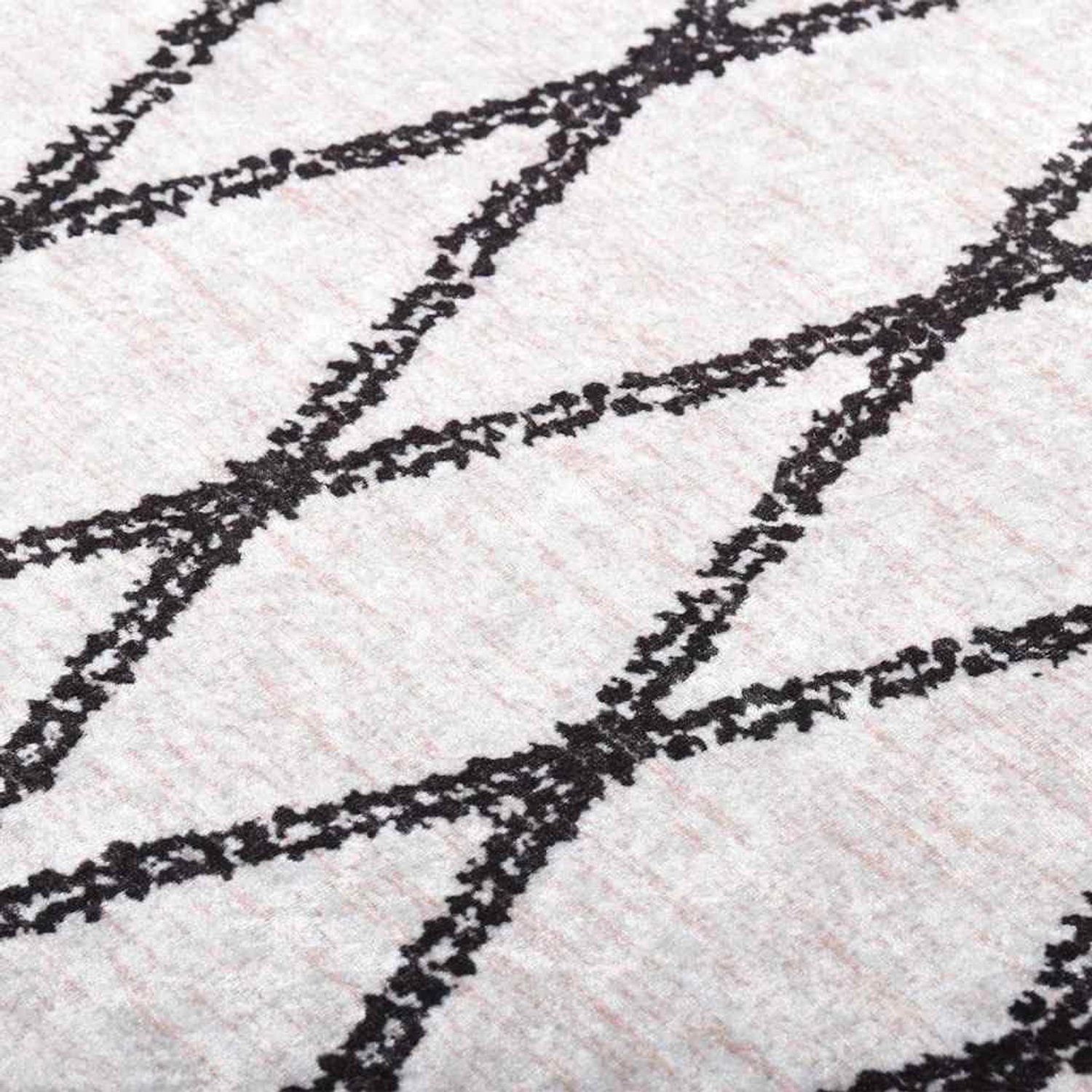 Wasbare fluwelen tapijt, zwart-wit, 120 x 180 cm