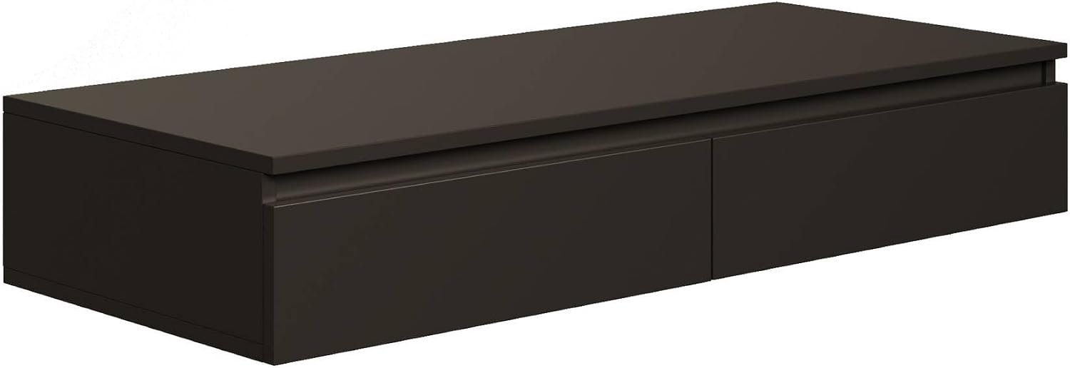 Selsey Bemmi Kaptafel Wandmontage 120 cm - Moderne Make-up Tafel in Zwart met 2 Lades - Stijlvol Wandmeubel voor Slaapkamer en Beauty Corner - Elegant en Ruimtebesparend