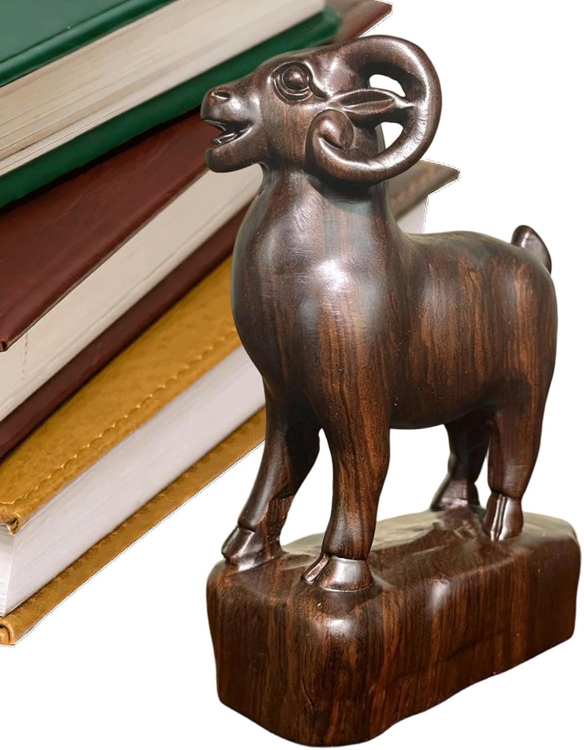 Geit standbeeld realistische houten dierlijke tafelblad sculptuur