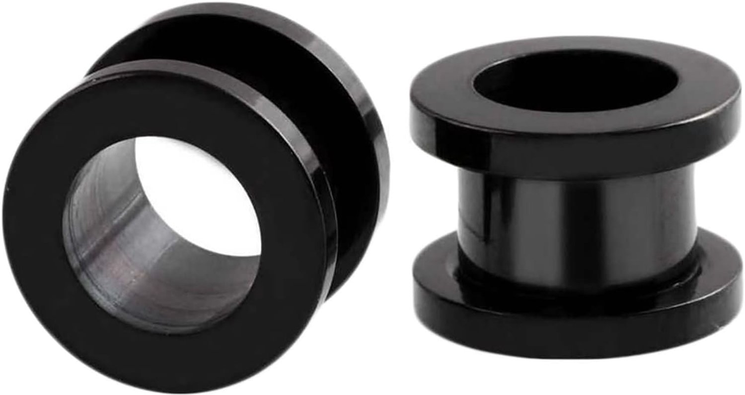 Tunnels Meters, 2 STKS Rvs Oordopjes Zwarte Hoop Oor Meters 14G Body Piercings Sieraden, 00G(10mm), Roestvrij staal