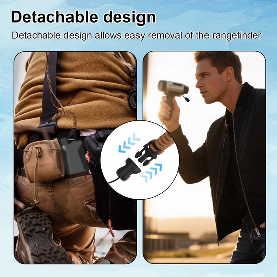 2 Stuks Afstandsmeterkoord (Lang+Kort), 8-40cm/15-75cm Intrekbaar Jacht Afstandsmeterkoord Polyester Latex Elastisch Koord voor Wandelen Klimmen en Vogels Kijken — afbeelding 2