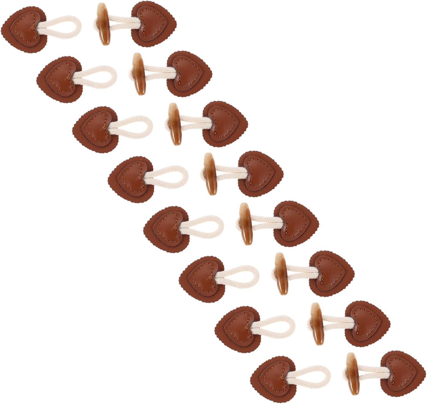 8paar Hartvormige Toggle Knopen Voor Jassen Truien Decoratieve Kleding Sluitingen Geschikt Voor Dagelijks Gebruik Speciale Gelegenheden Eenvoudig Te Installeren Duurzaam Elegant