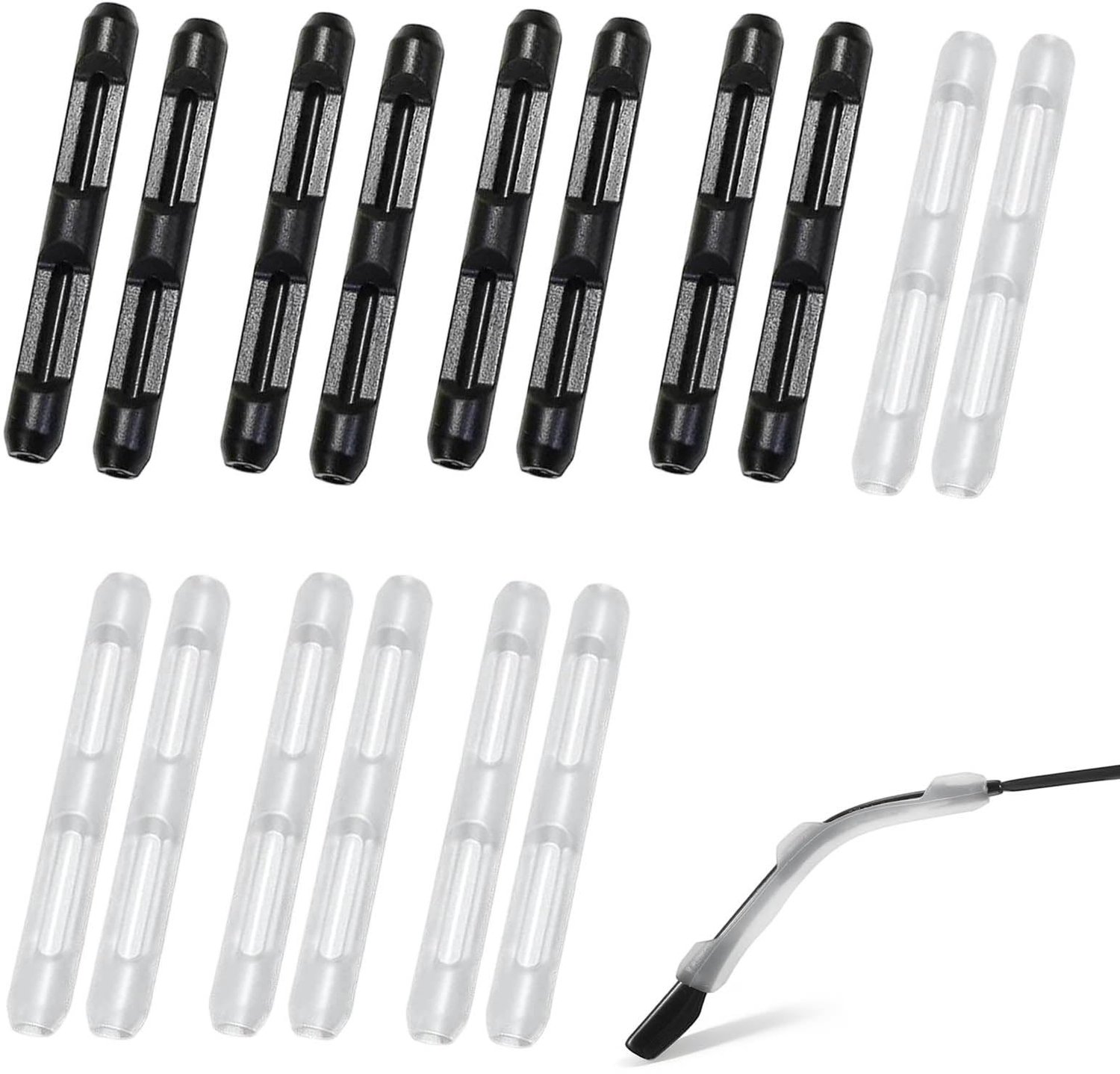 Antislip oorkussens 8 paar - siliconen - wit en zwart - perfecte pasvorm - ShopVlot