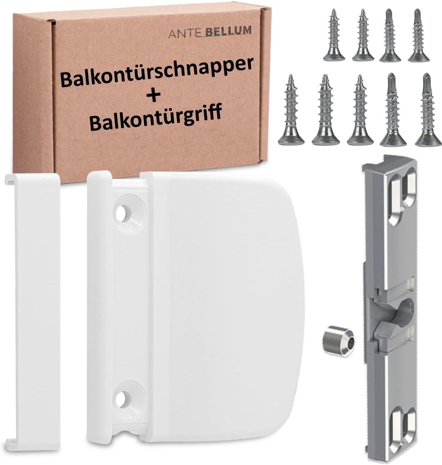 Balkondeur Snapper en Handle Set - RAL 9016 - Compleet met schroeven - Voor windy omstandigheden - Homevero