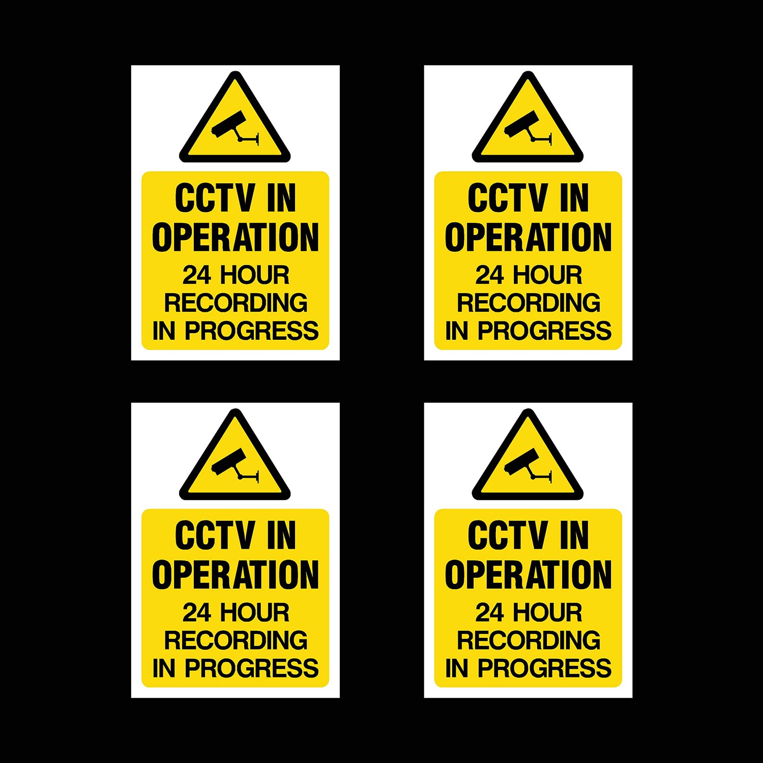 CCTV camera waarschuwingsbord stickers 75 x 100 mm - geel kunststof - realistische stijl - beveiliging herkenbaar maken - ShopVlot