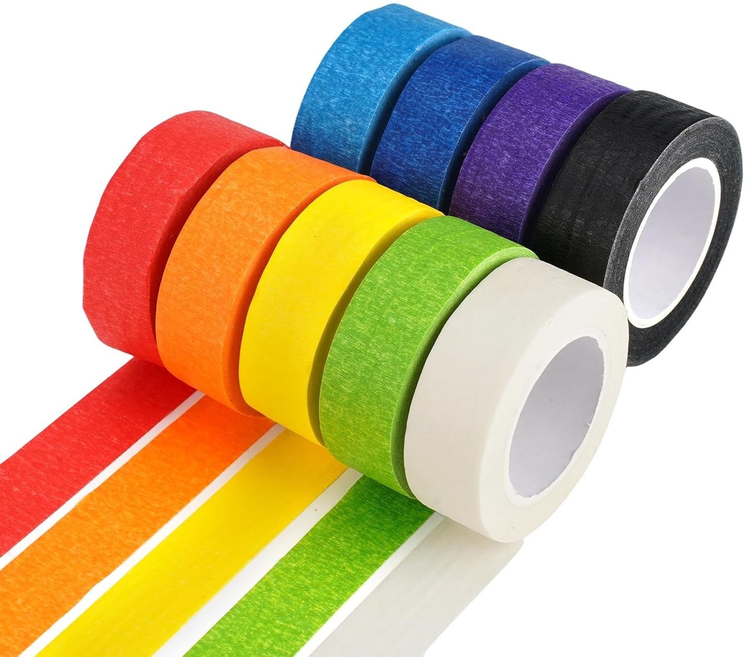 Kleurrijke Masking Tape Set van 9 Rollen, 20mm x 13m, Perfect voor Schilderen, DIY Projecten en Scrapbooking zonder Restsporen