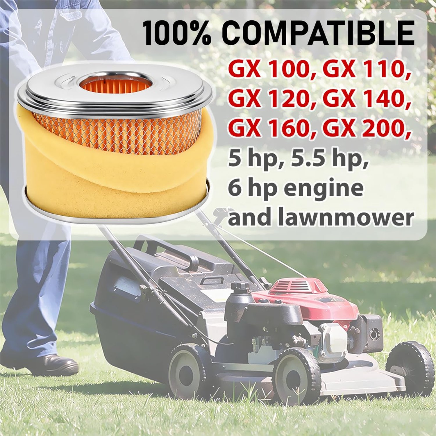 Luchtfilter voor Honda GX160 GX140 GX120 GX110 GX100 GX200 Motor Grasmaaier - ShopVlot