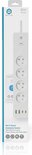 Doos van Nedis SmartLife WiFi Smart Extension Socket met 4 stopcontacten, 2 USB-A en 2 USB-C poorten, wit.