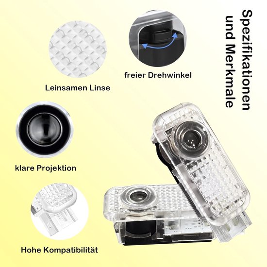 4 stuks autodeurlichten voor de auto, ingangsverlichting, accessoires, autodeur, logo-projector, verlichting voor A1/A3/A4/A5/A6/A7/A8/Q2/Q3/Q5/Q7/Q8/TT/R8, zeer mooi cadeau — afbeelding 2