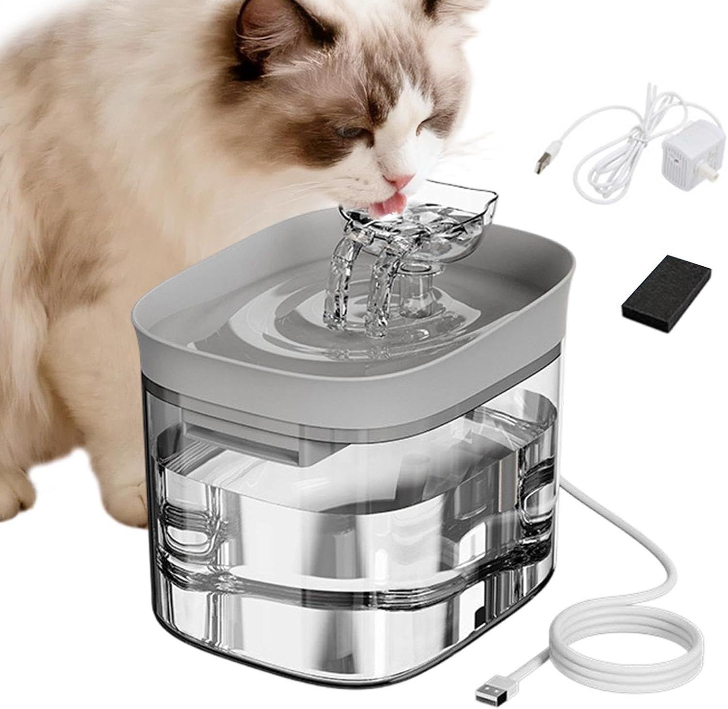 Kattendrinkfontein 1,8L Stille Puppydrinkbak