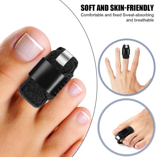Toe Splint voor gebroken teen - Steun en rechtzetten van hamertenen - 2 stuks voor optimale comfort en herstel — afbeelding 2