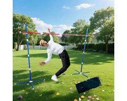 46-delig limbo-spel voor kinderen en volwassenen, professionele indoor/outdoor limbo-set, partyspellen, achtertuin, carnavalspellen, strandgazon, Luau verjaardagsspel met draagtas