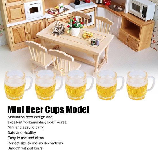 20 stuks Mini Bierpul Model Compacte Draagbare Simulatie Bierpul Micro Accessoires Gebruikt voor Mini Diy Ambachten Accessoires — afbeelding 4
