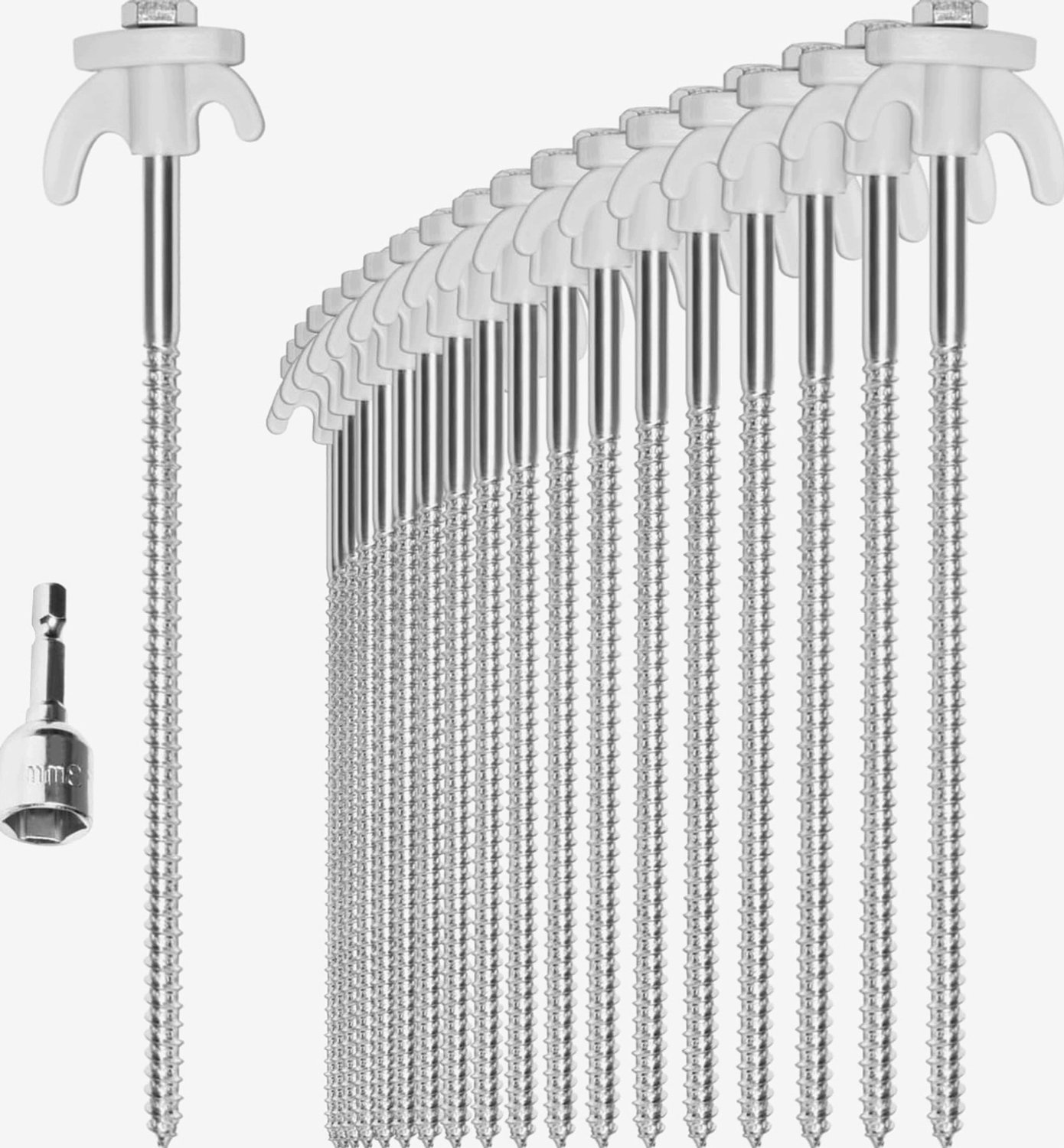 20x Grondpennen 22cm Staal Schroefbaar Sterk voor Tenten & Paviljoens