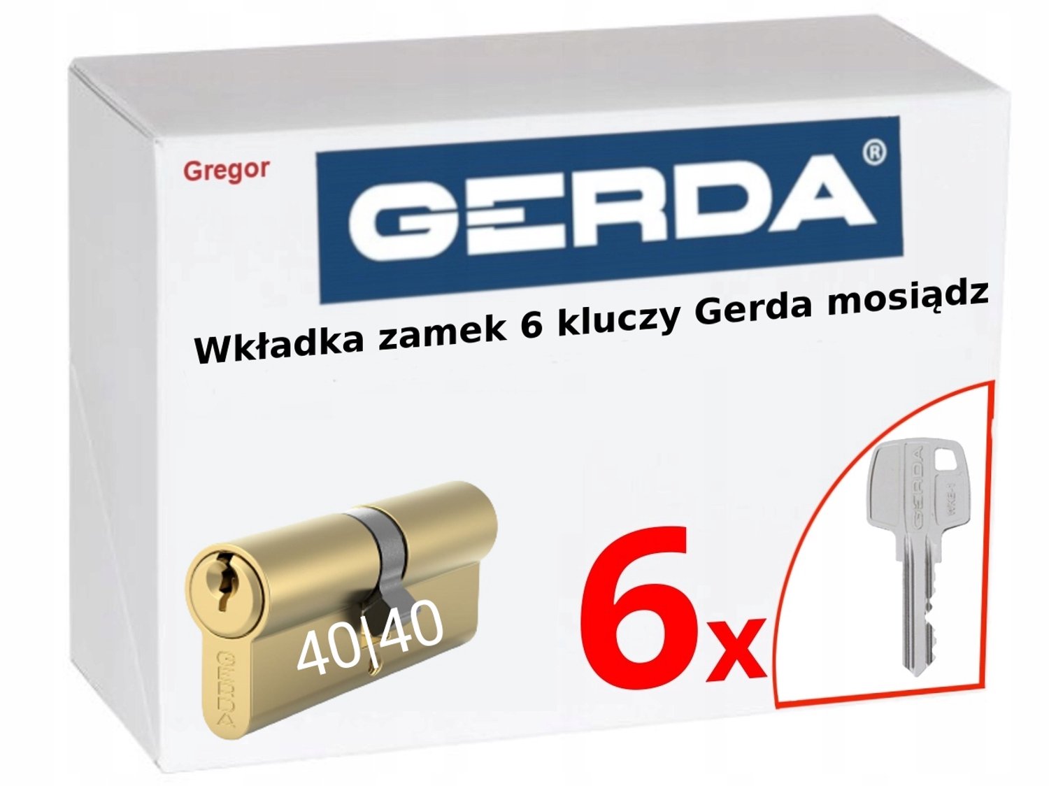 Gerda WKE1 Cilinderslot 40/40 Messing met 6 Sleutels