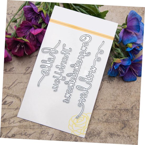 2 Stuks Bedankkaartje Embossing Script Sterven Scrapbooking-stencils Stencils Voor Het Maken Van Kaarten Woorden Stencils Maken Stansvormen Om Te Maken Bedankt Snijdend Mes Reliëf — afbeelding 3