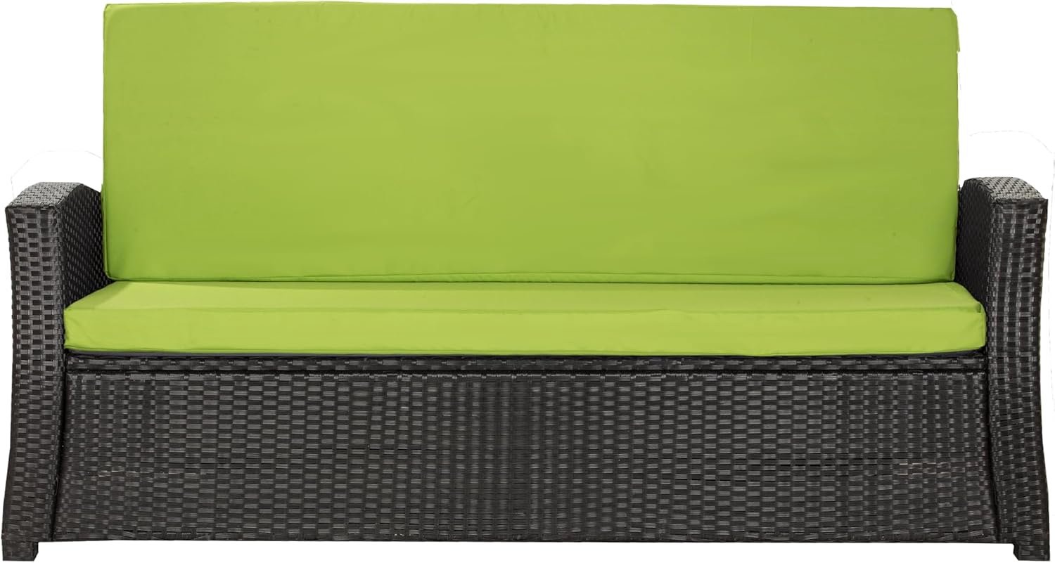 Bankkussen Polyrotan tuinbank zitkussen, comfortabele zitkussens voor tuinbanken – perfecte kussens voor uw tuinsofa of Hollywood-schommelbank (Limette, 130x60x50 cm)