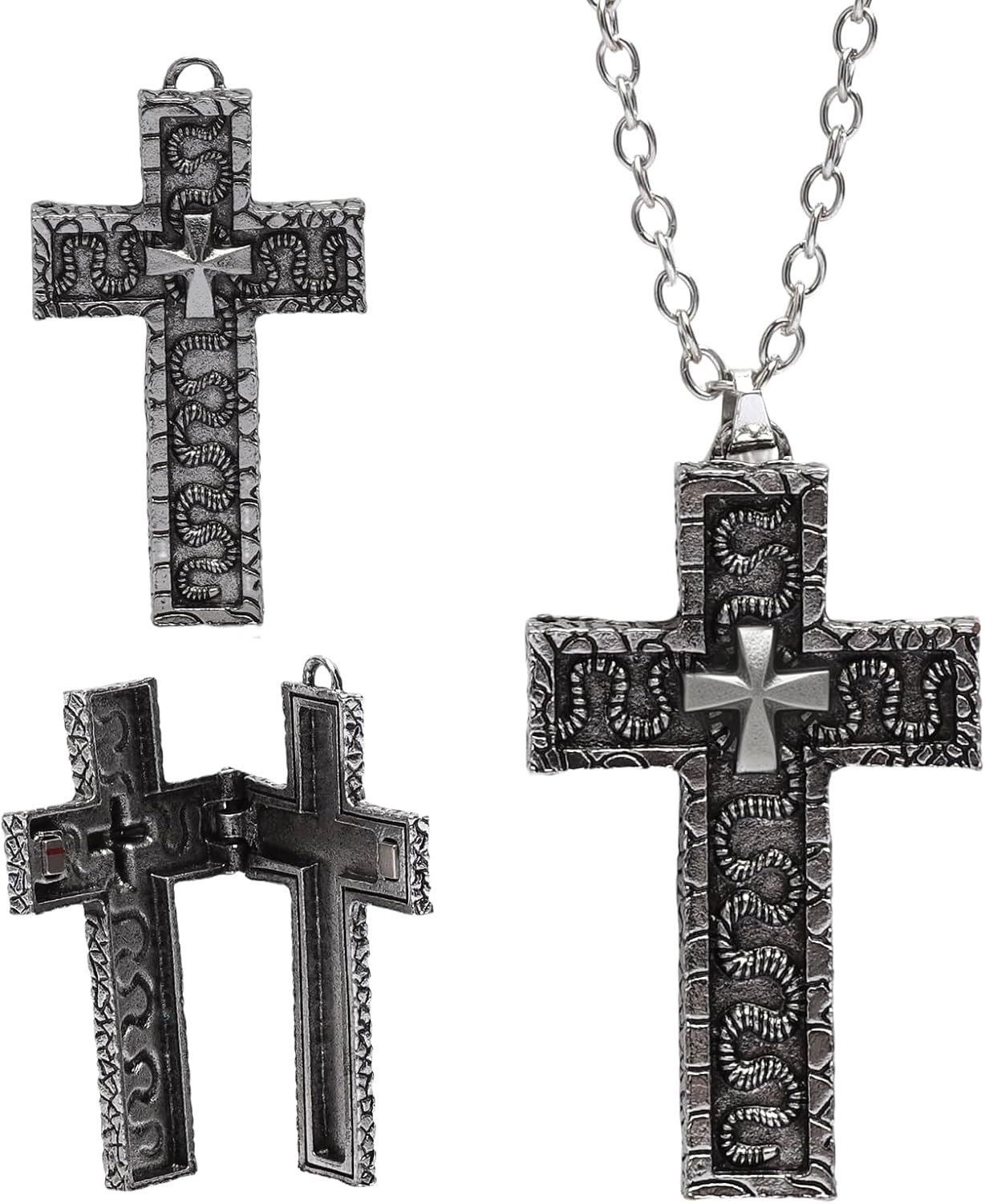Moderne Kruis Ketting met Geheime Doos en Opvallende Pendant, Perfect voor Kostuums, Cosplay en Dagelijkse Mode voor Mannen en Vrouwen
