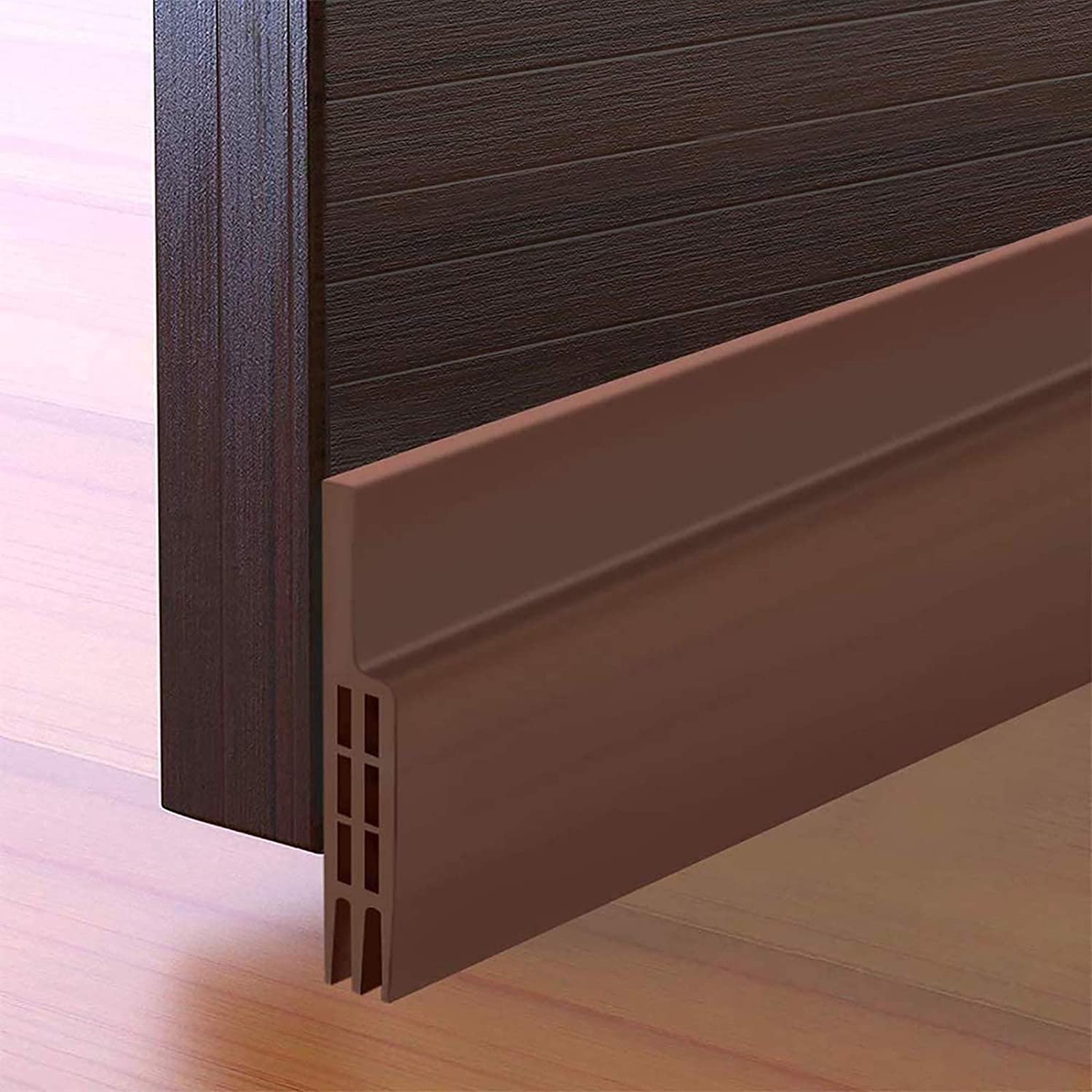 Zelfklevende deurafdichting 100 x 5 cm - bruin siliconen - tochtstopper - voorkomt insecten - ShopVlot