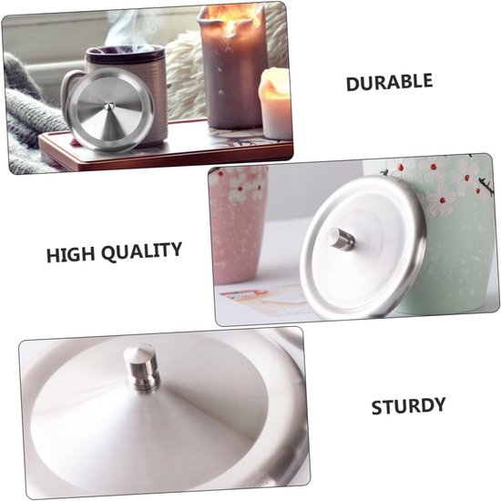 6 Stuks Ronde Bekercovers van Voedselveilige Drinkdoppen voor Warmtebehoud Hygiëne voor Mok Theekopjes Eenvoudig Te Gebruiken Spillproof — afbeelding 4