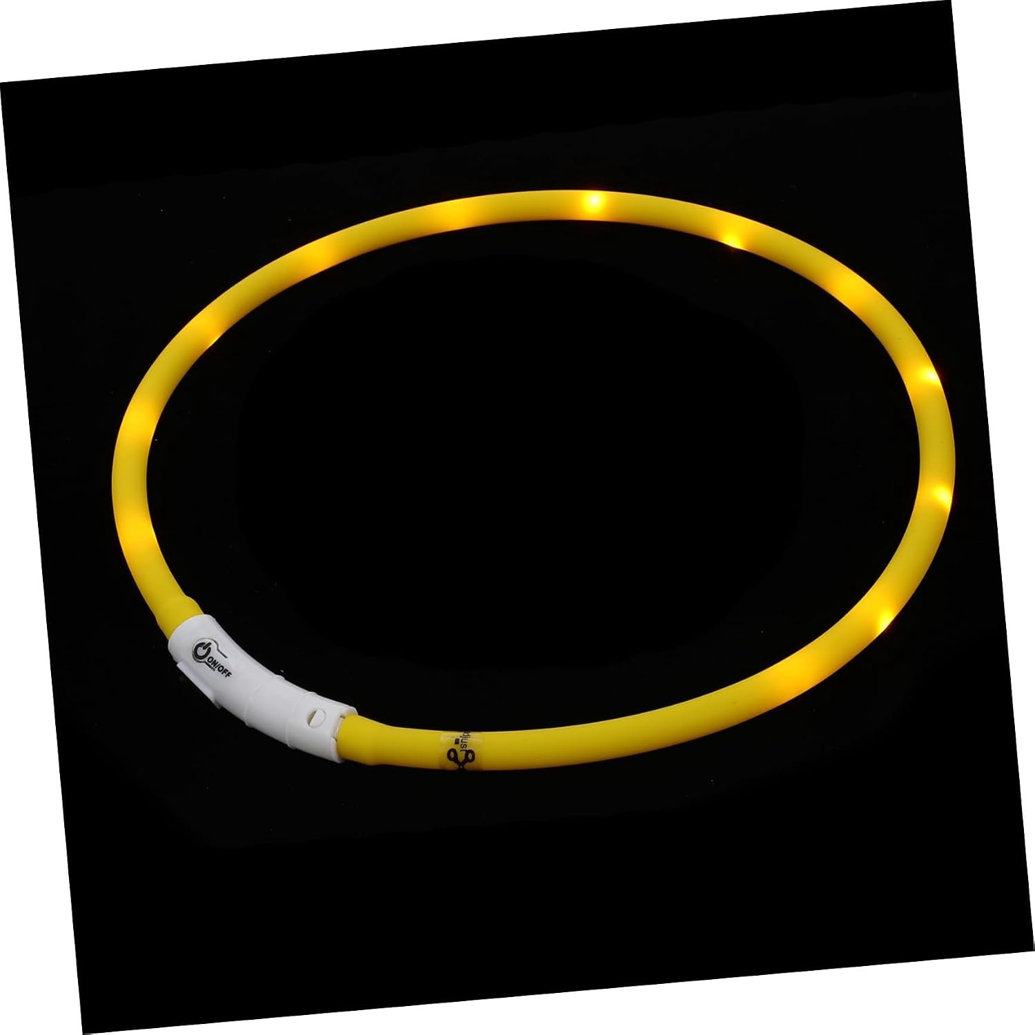 Happyyami 1 Set Verstelbare LED Hondenhalsband Luminous Silicone Dog Collar Lichtgewicht Duurzaam Geschikt Buiten Activiteiten