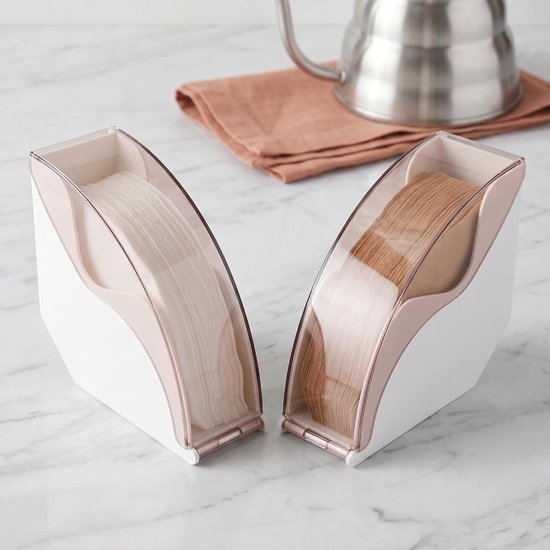 2 Stuks Delige Koffiefilterhouder met Stofdichte Voedselveilige PP Koffiefilter Organizer met Interne Verdelingen Antislip Compact Ontwerp voor Thuis Kantoor Bargebruik — afbeelding 4