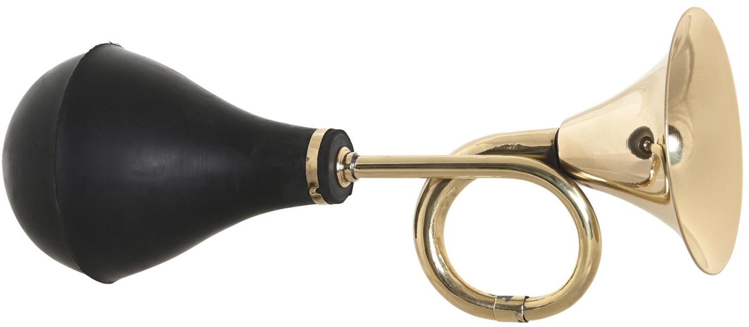 Item International Scheeps toeter Brass - retro knijptoeter - goud metallic - 11 x 30 cm - metaal