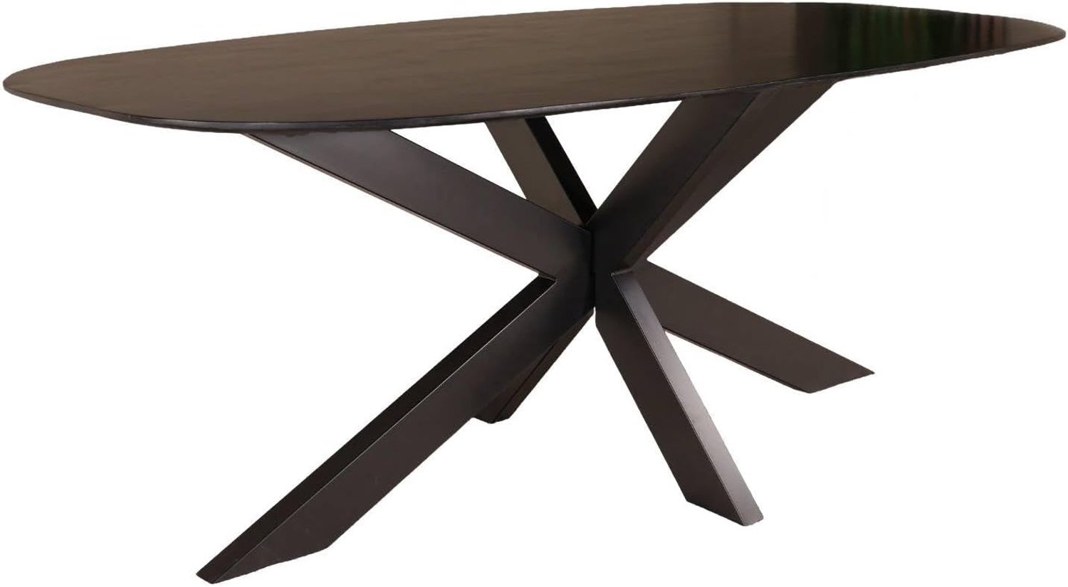 Eettafel deens ovaal mangohout 240cm Austin zwart ovale tafel duurzaam mango eetkamertafel