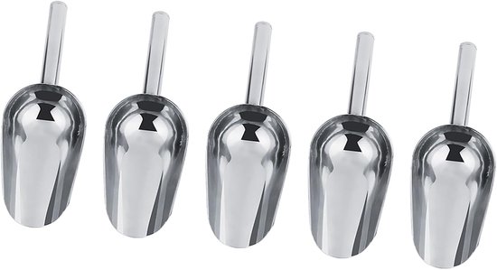 RVS Schepjes en Tangenset, 5-delig voor Buffet Candybar (5* schep) — afbeelding 2