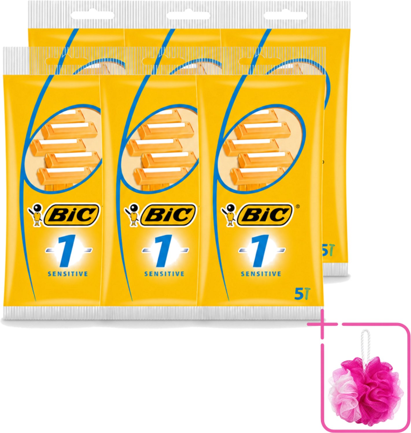 6 x Bic - Scheermesjes - Sensitive - Enkel Mesje - Wegwerpmesjes - 5 Scheermesjes - Bulkverpakking - Gevoelige huid - Wegwerpscheermes