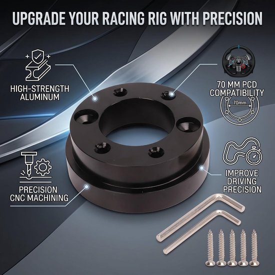 Steering Wheel Adapter 70mm voor Racing Simulators, Compatibel met 13-14 Inch Stuurwielen en G29 G920 Modellen — afbeelding 3