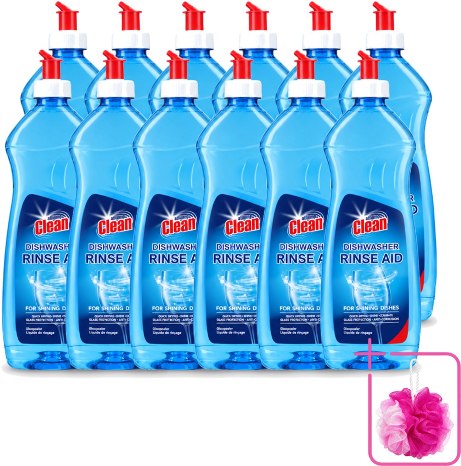 12 x At Home - Clean - Vaatwasser Glansspoelmiddel - Glasbeschermend - 500 ml - Bulkverpakking - Glansspoelmiddel vaatwasser - Glasbescherming vaatwasser