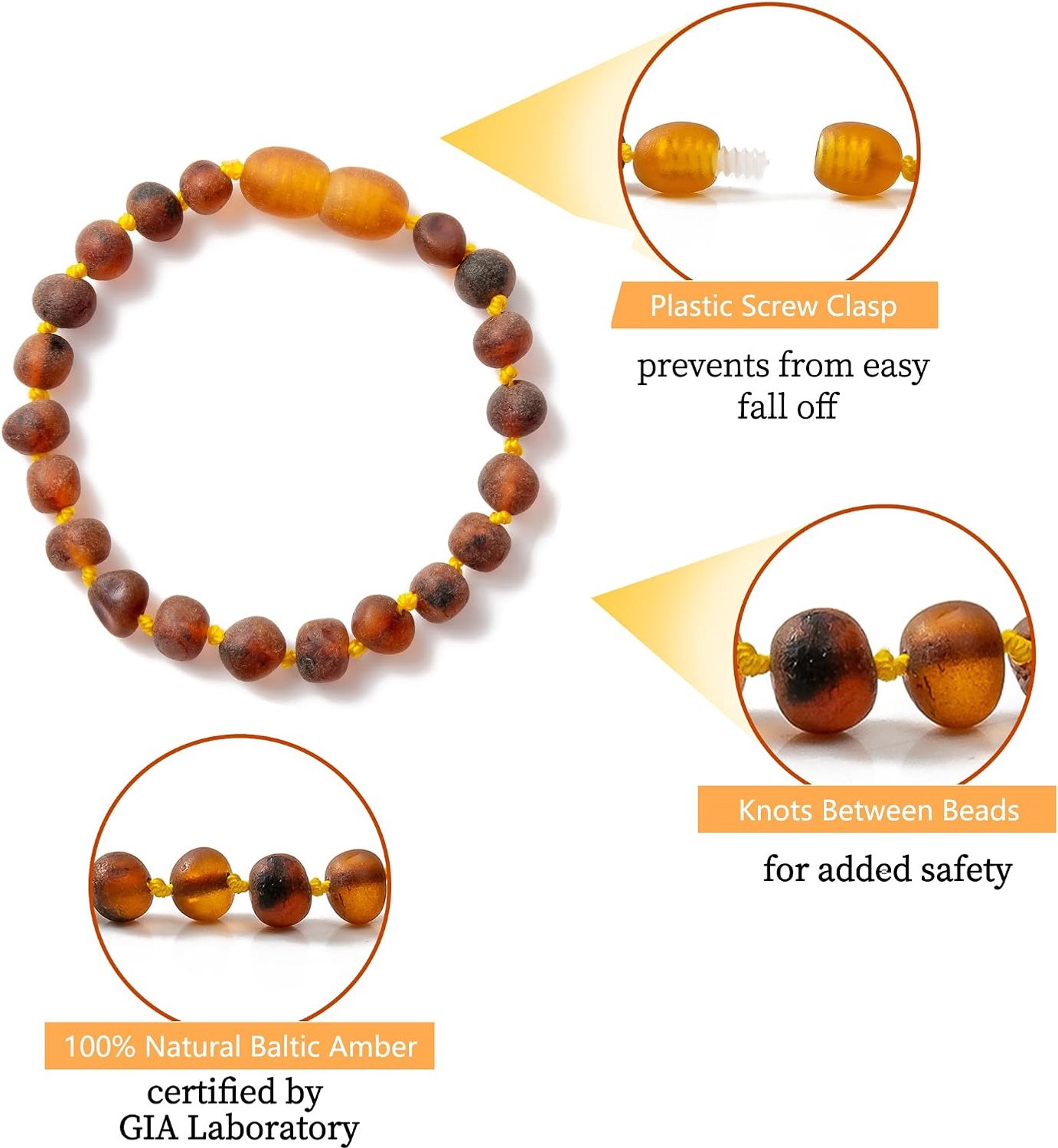 Baltische amber armbanden/enkelschoenen - steenhars - uniek design - natuurlijke uitstraling - Homevero