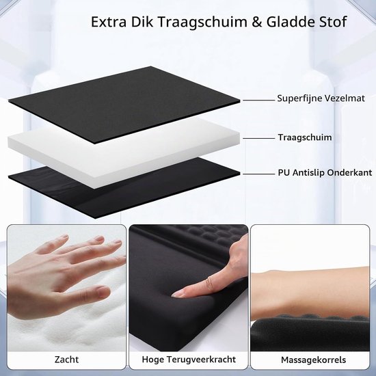 Ergonomische handsteun voor toetsenbord - 2-in-1 polssteun voor optimaal comfort en ondersteuning — afbeelding 3