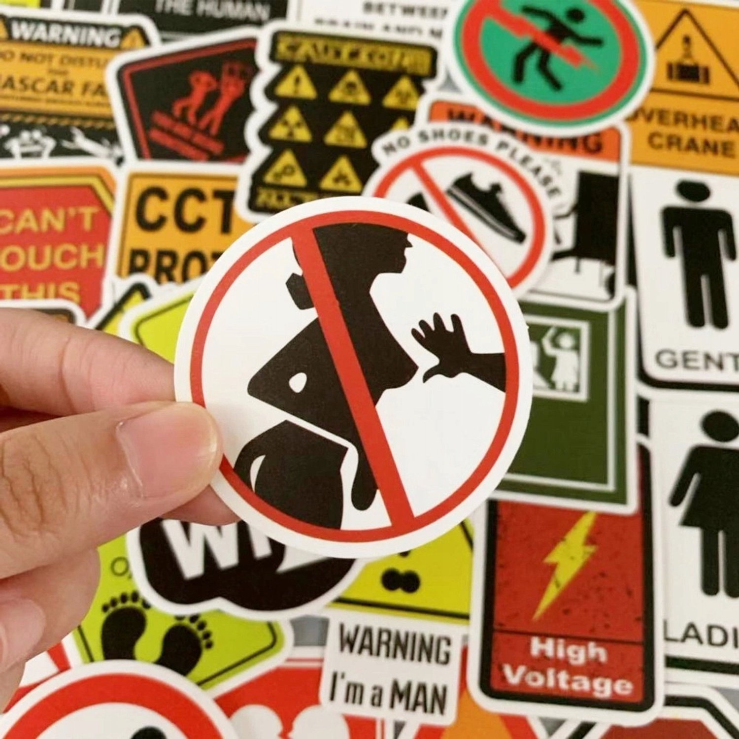 50x "Verboden" Stickers Mix - Waterdicht & Duurzaam