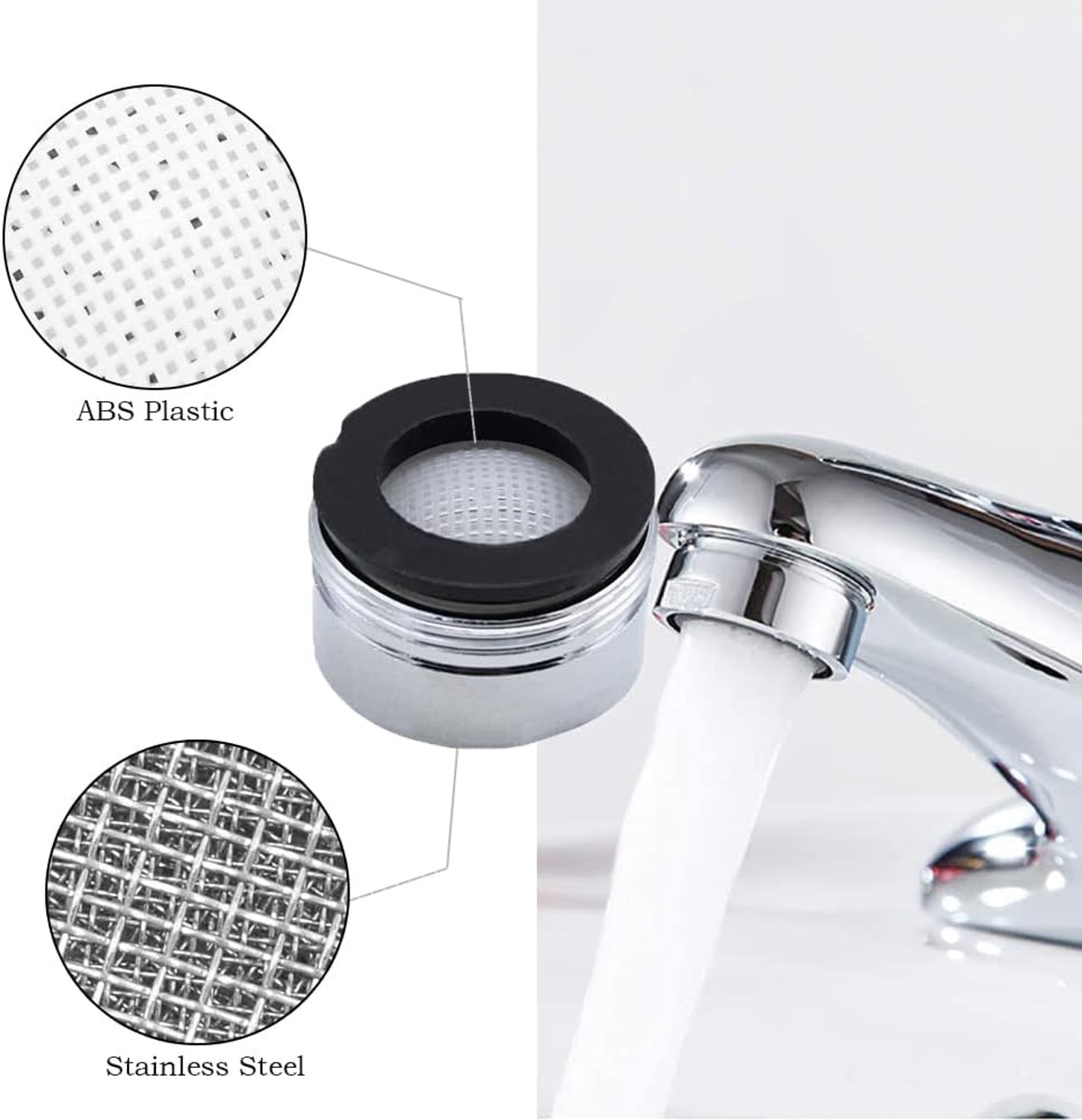 ILLUVA 3 Pack Tap Aerator M24, Water Saver Tap Filter Nozzle Faucet Aerator Replacement Parts (24mm) - ShopVlot