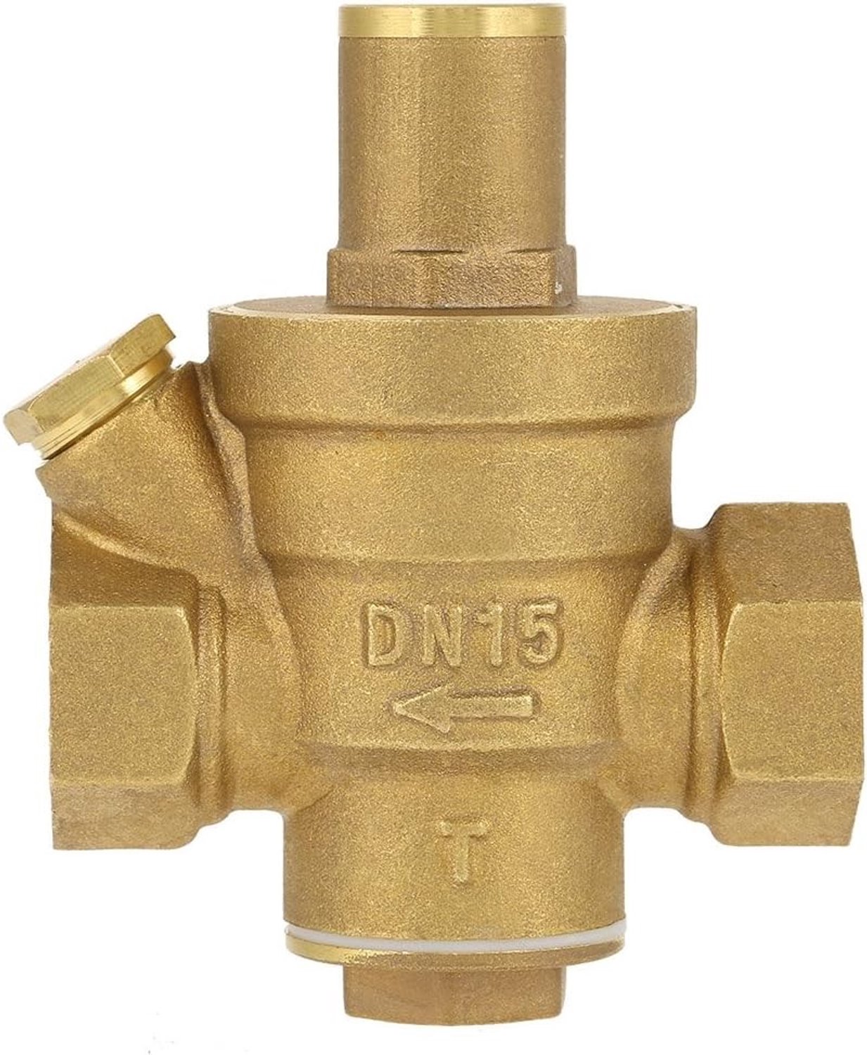 Verstelbare messing waterafsluiter met drukregelaar DN15 1/2" - Max. druk 1.6 Mpa, duurzaam en herbruikbaar