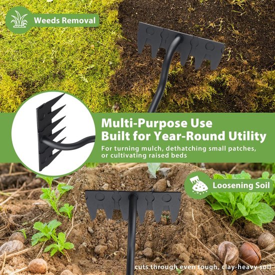 Professionele Tuinhark met 6 Tanden - Robuuste Handhark voor Tuinonderhoud — afbeelding 2