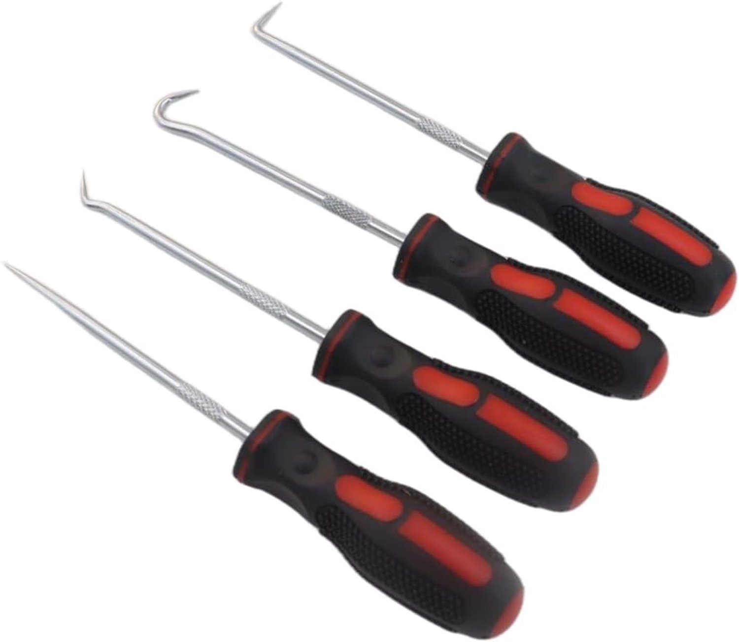 haak- en pickset 4-delig - koolstofstaal - met zachte grip - ideaal voor auto- en werkplaatsonderhoud - m-winkel