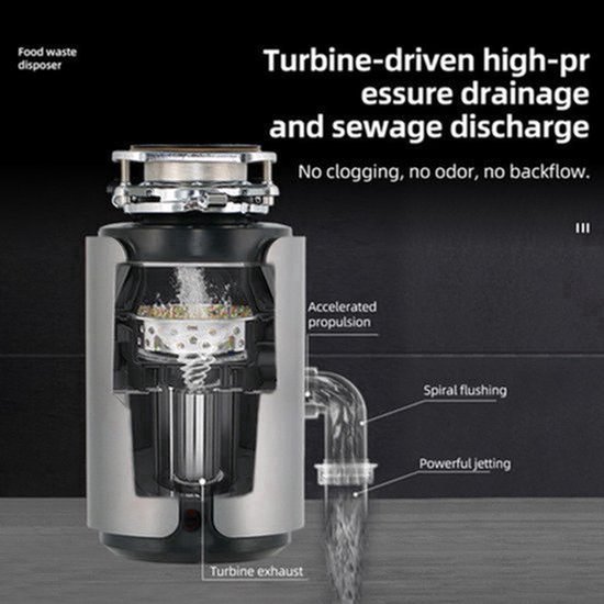 Voedselafvalverwijderaar - Air Switch Grijs - 560 W - 1200 ml Maalkamer - RVS - Keukenapparatuur — afbeelding 5