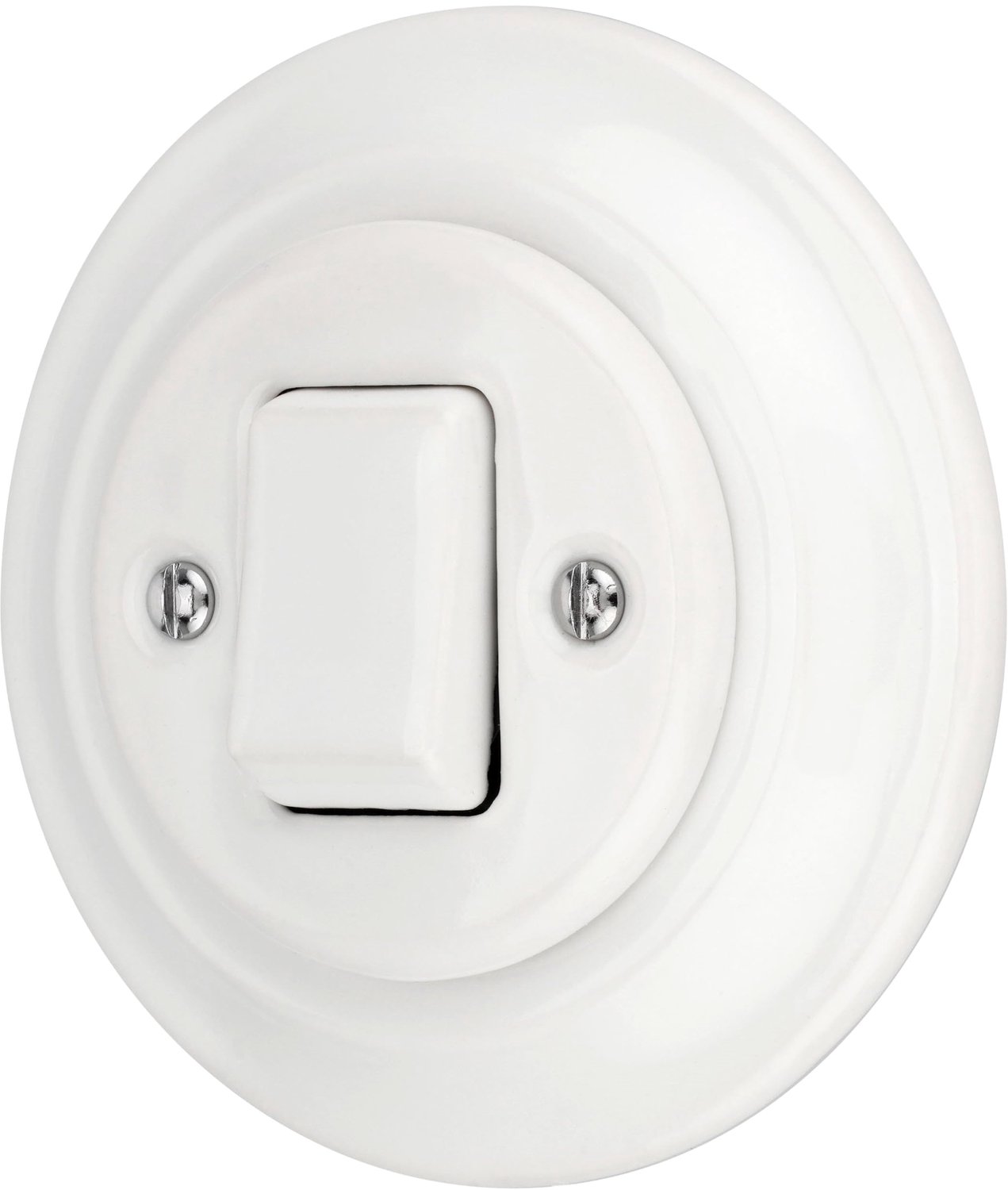 Inbouw Porseleinen Retro Koppelaar, Serie PR1 in Wit