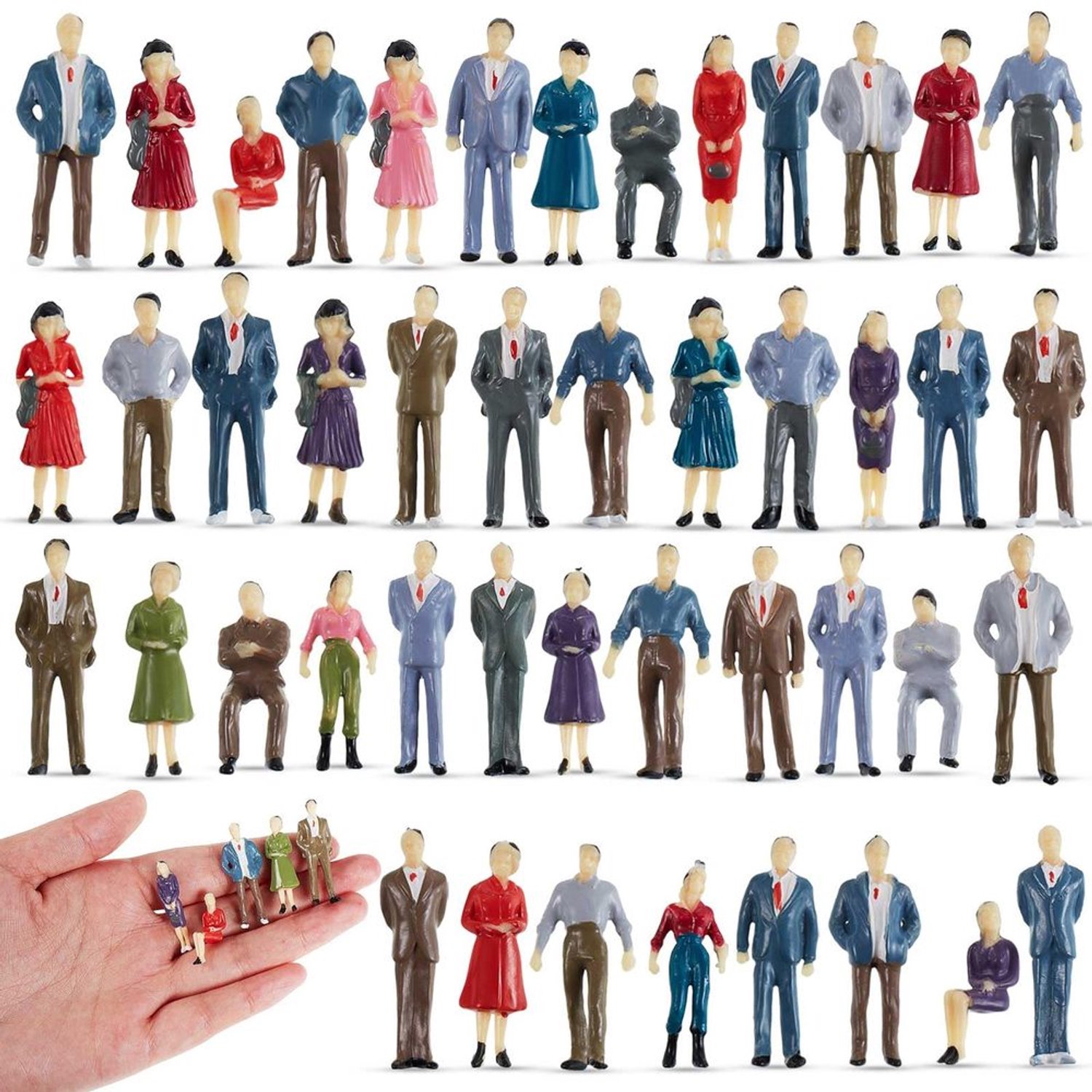 Set van 30 Miniatuur Figuren voor Modelspoorbouw en Decoratie